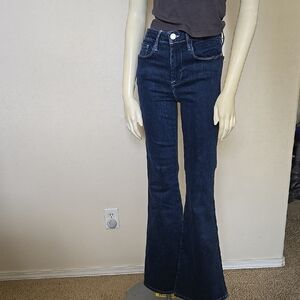Frame Denim Blue Flare Wide Leg Jeans
